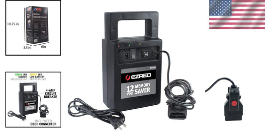 Automotive Memory Saver & Charger with OBDII Connector - Black 12V Solution