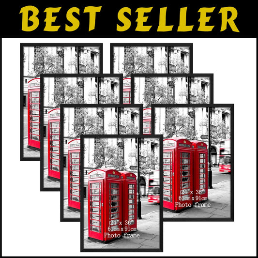 Elegant 24x36 Black Picture Frames - Perfect for Posters & Photos (Set of 7)