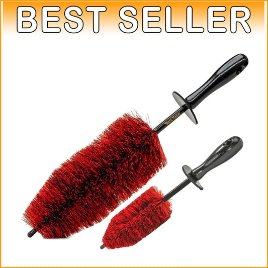 Wheel Brush Combo - 18" & 13" Memory Foam Bristles for Scratch-Free Cleaning
