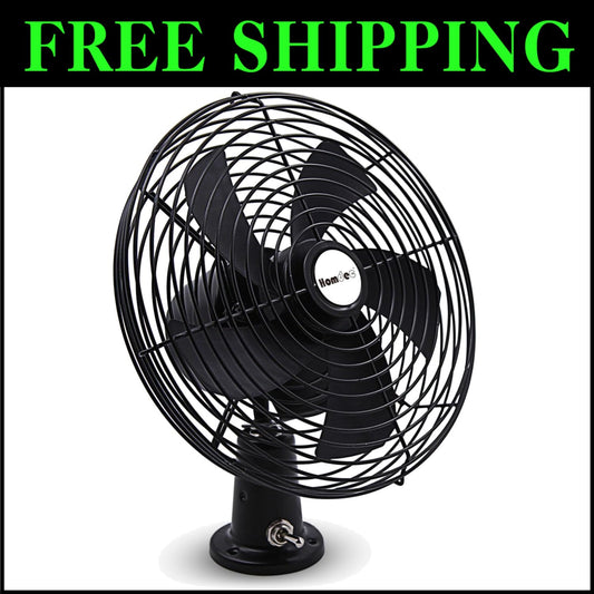 Versatile 12V Metal Fan with 2-Speed Control for Rapid Cooling in All Vehicles