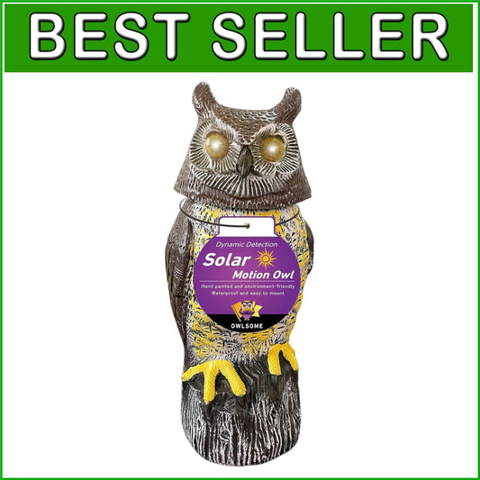 Weatherproof Solar Owl Garden Sculpture with Motion Detection & Dynamic Features
