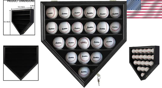 21-Slot Acrylic Baseball Display Case - Secure Autograph Holder with Anti-Theft