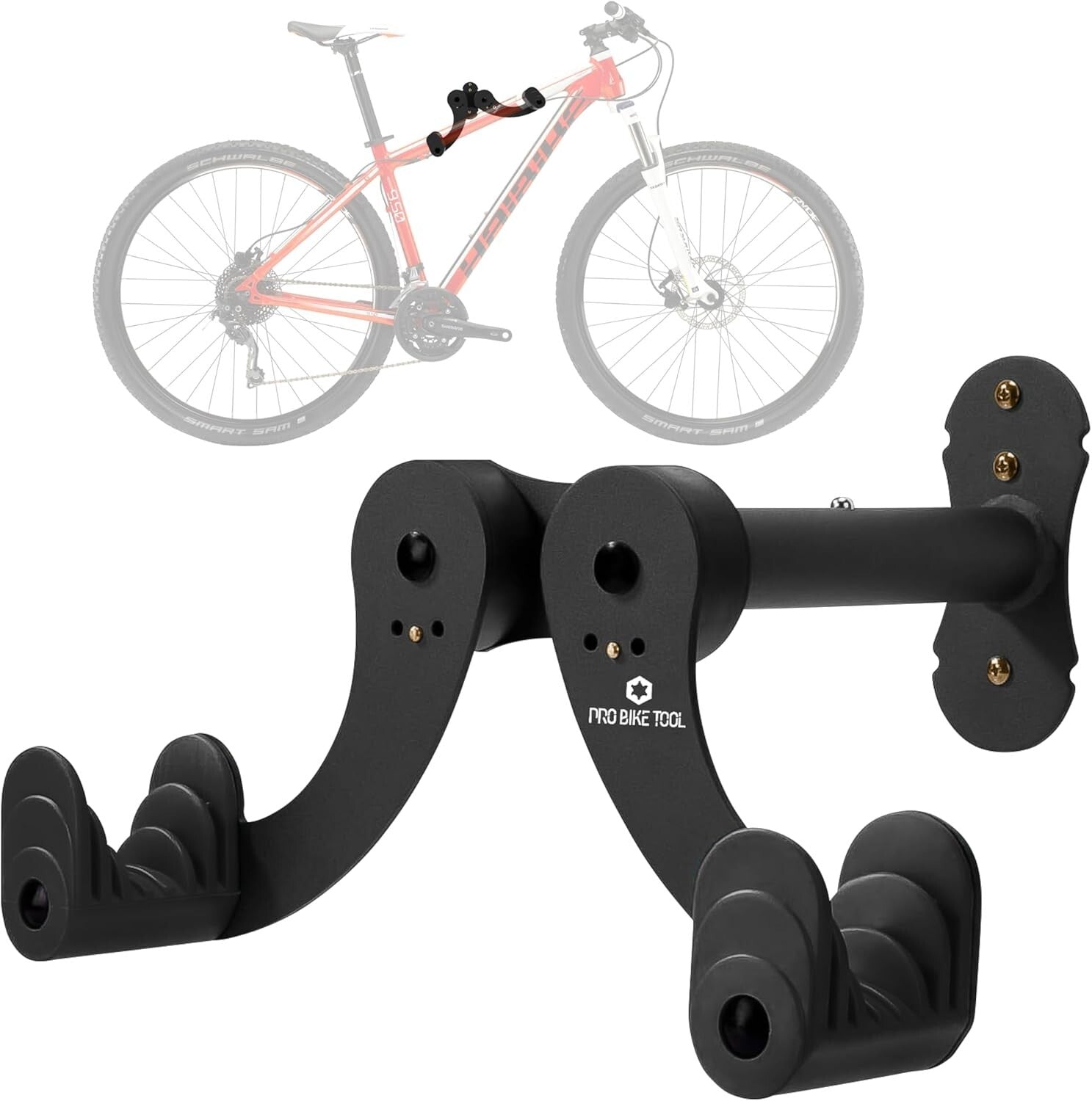 Durable Alloy Wall Mount Bike Rack - Adjustable Hook for Garage Storage