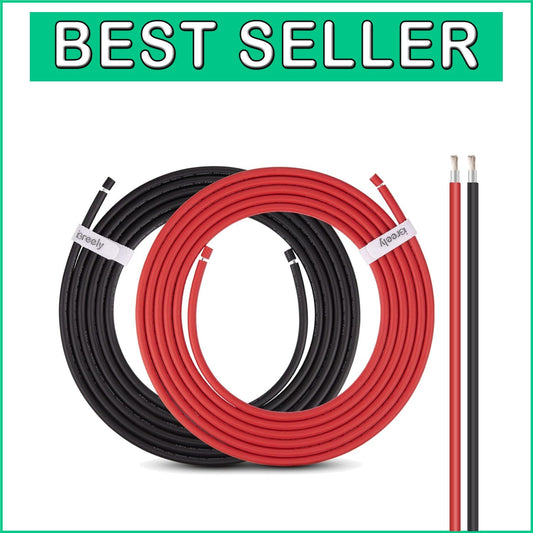 Heavy-Duty 10 Gauge Solar Wire - 30Ft Black and Red for Marine & RV Applications