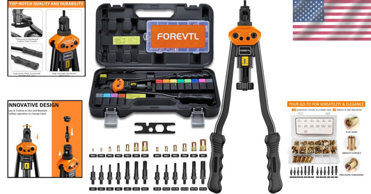 Durable Rivnut Tool Kit - 16" with Tool-Free Mandrel Change and Case Included