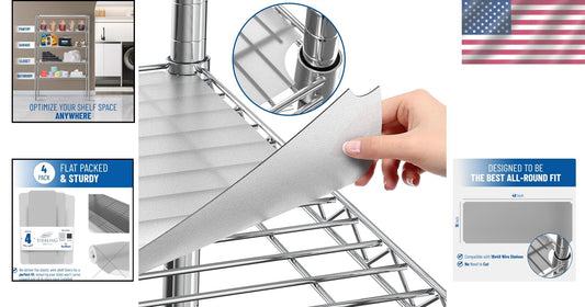 Durable 4-Pack 18" x 48" Plastic Wire Shelf Liners - Easy Clean Design