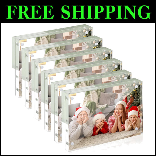 Double-Sided 4x6 Acrylic Frames 6 Pack - Perfect for Home or Office Display