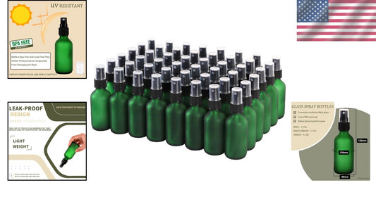 48-Pack Refillable 2 oz Glass Spray Bottles – Corrosion Resistant & Stylish