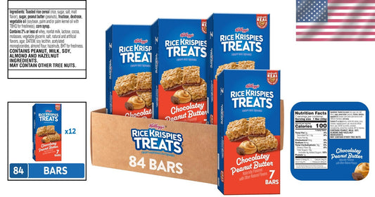 Nutritious Chocolate Peanut Butter Snack Bars - 12 Pack, Ideal for Lunchboxes