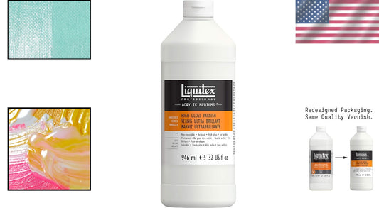 32 oz High Gloss Acrylic Varnish - Durable, Water-Resistant Finish for Artists