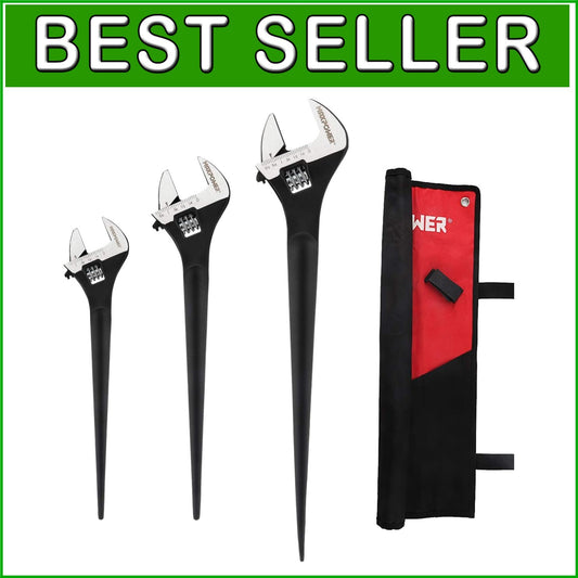 Corrosion-Resistant Adjustable Wrench Set: 10in, 12in, 16in with Durable Kitbag