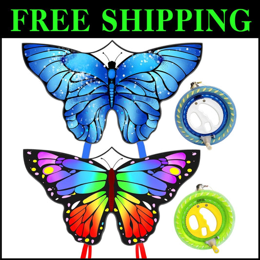 Vibrant Rainbow Butterfly Kites - Perfect for Kids & Beginners, 650ft String