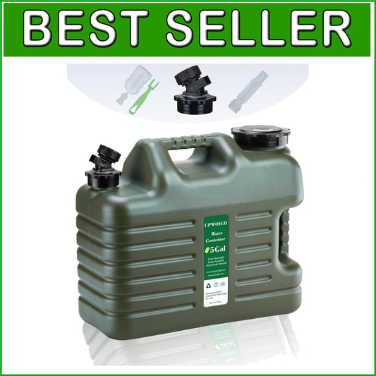 5-Gallon Leak-Proof Water Jug with Easy Pour Spigot, BPA-Free, Military Green