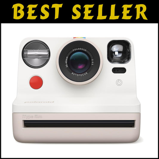 Now I-Type Instant Film Camera - 2nd Gen in Vintage White, Compact Design