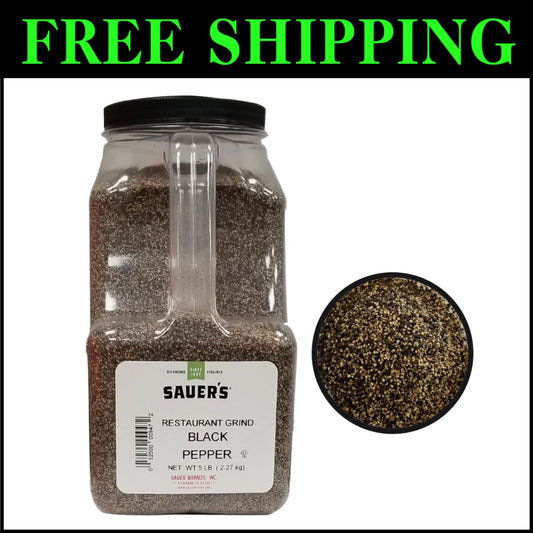 Bold Flavor Coarse Ground Black Pepper | 5-Pound Canister for Professional Use