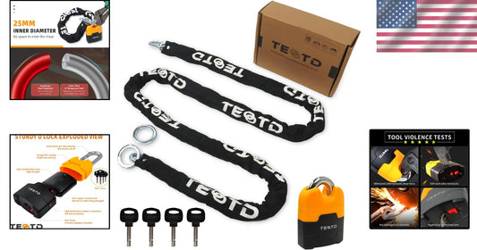 Anti-Theft U-Lock with 8.2ft Chain - Durable Security for Motorcycles & Trailers