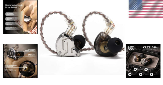 4BA+1DD Hybrid Driver High-Performance Gaming Earbuds with Detachable Cable