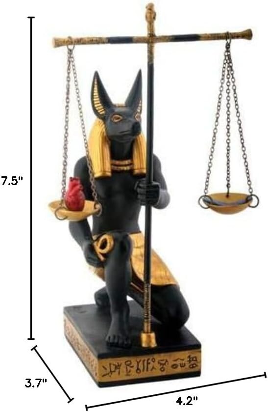 Unique Black and Gold Anubis Egyptian Statuette - Symbol of Justice and Balance