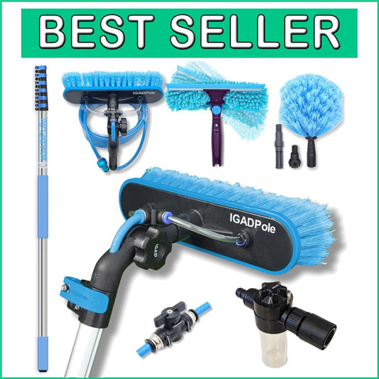 Extendable 24ft Window & Solar Panel Cleaning Kit with Durability & Precision