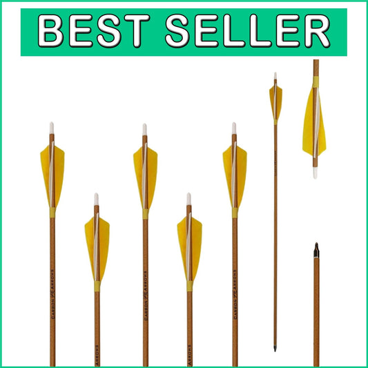 6-Pack 28-Inch Carbon Arrows with Natural Fletching for Compound & Recurve Bows