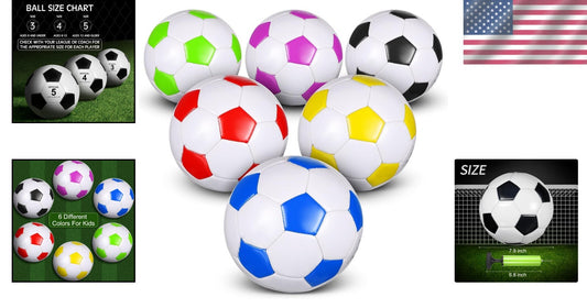 Durable Size 4 Soccer Balls with Pump - 6 Pack for Youth & Adult Leisure Games