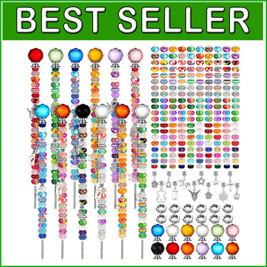 All-in-One 236-Pc Garden Stake Kit with Beads and Crystal Toppers for Easy Use