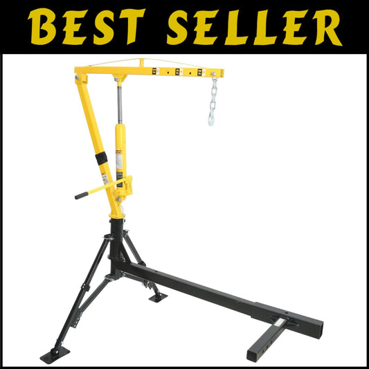 1000 lbs Portable Hydraulic Swivel Crane for Trucks - Adjustable Boom Capacity