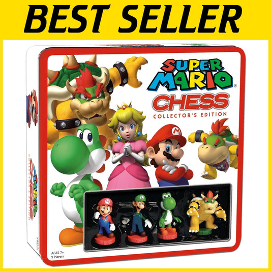 Unique Super Mario Chess Game with 32 Sculpted Pieces - Ideal for Collectors