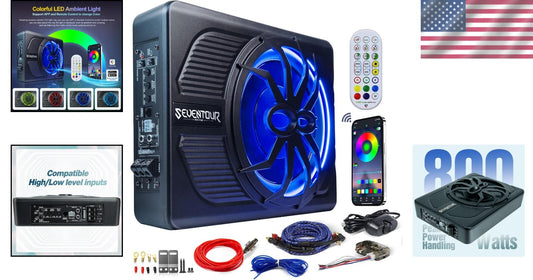 Enhanced Audio Experience: 10" 800W Under Seat Subwoofer with Bass Boost & LED