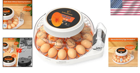 2024 Upgrade: Automatic 22-Egg Incubator with Humidity & Egg Turning Features