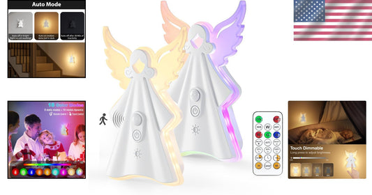 2PCS Touch LED Night Lights - Adjustable Brightness, Remote, Perfect for Gifts