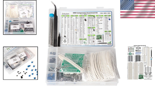Extensive Electronics SMD Assortment - 2900 pcs Resistors, Capacitors, and More!
