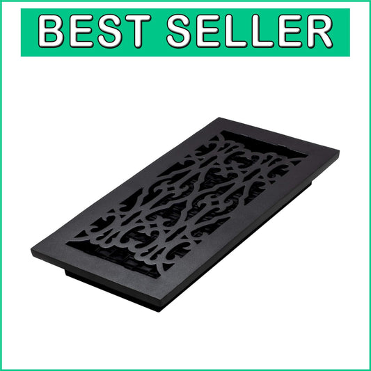 Durable 6 x 14 Inches Cast Iron Victorian Floor Register - Tool-Free Install