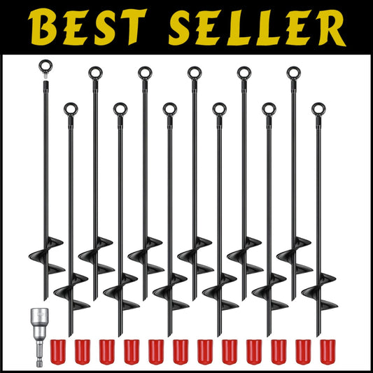 12 Heavy-Duty 18-Inch Ground Anchor Kit for Securing Outdoor Structures
