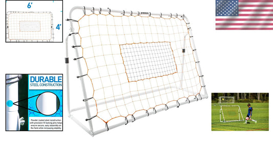 Backyard Adjustable Soccer Rebounder - Reliable 6' x 4' Net for All-Weather