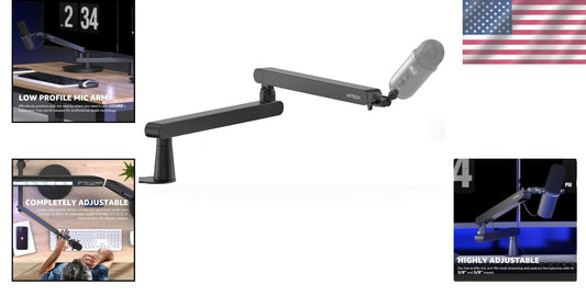 Versatile Microphone Arm with 360° Swivel and Cable Management for Creators