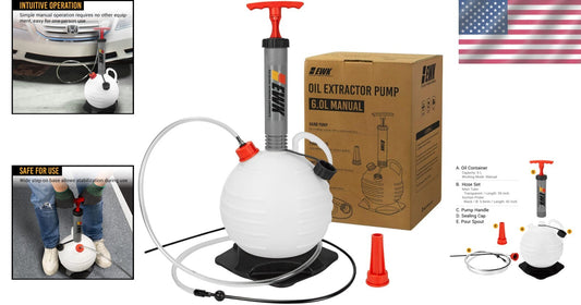 Portable 6L Oil Extractor Pump with Powerful Suction - Ideal for Automotive Use