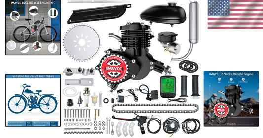 Durable 80cc 2-Stroke Bicycle Engine Kit - Perfect Fit for 26-28" Mountain Bikes