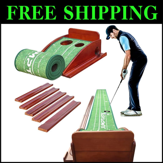 Foldable Indoor Putting Mat with Non-Slip Backing - Ideal for All Skill Levels