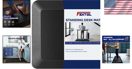 20”x32” Ergonomic Anti-Fatigue Mat for Standing Desks, High Density Foam Comfort