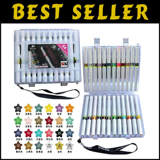 Superior 24-Color Brush Markers - Perfect for Stamping, Lettering & Artistry