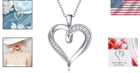 Platinum Plated Intertwined Hearts Necklace - Perfect for Romantic Occasions