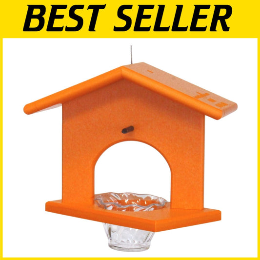 Eco-Friendly Oriole Bird Feeder - Amish-Made Poly Lumber, Orange Color