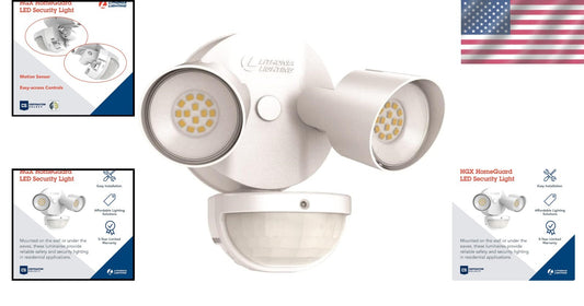 Energy-Efficient 2-Light LED Motion Sensor Flood Lights for Outdoor Security