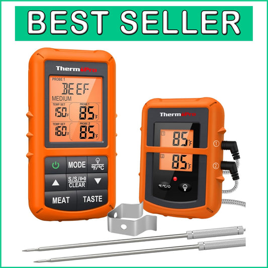 Digital Bluetooth Meat Thermometer with Dual Probes - 500FT Wireless Range