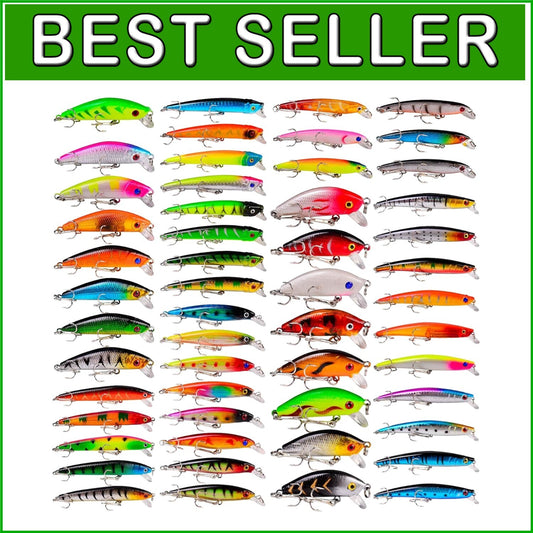 Gift-Ready 53pcs Fishing Lures Set - Realistic Baits for Freshwater & Saltwater