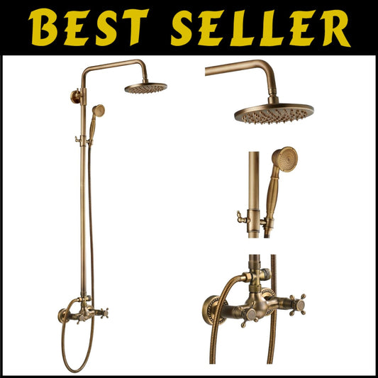 Elegant Bathroom Shower System - 8-Inch Rainfall & Handheld Brass Fixture