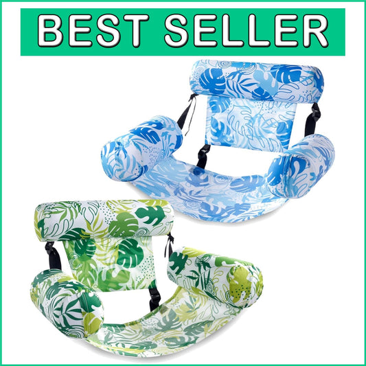 Large Adjustable Inflatable Pool Chairs with Buoyant Support - 220 lbs Capacity