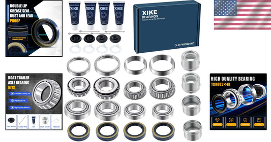 4-Piece Trailer Wheel Hub Kit Fits 3500 lbs Axles with High-Performance Bearings