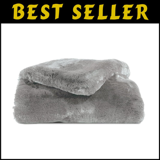 Dove Grey Faux Fur Cuddle Throw - Plush & Cozy 60" x 50" for Ultimate Relaxation